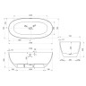 Ванна Solid Surface Vincea Vincea VBT-6S01MW, 1700*750*550, белый мат., слив-перелив в комплекте