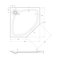 Поддон из искусственного мрамора CEZARES TRAY-S-P-100-56-W