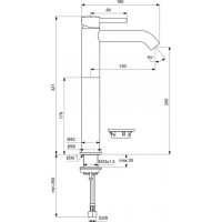 Ideal Standard CERALINE Смеситель для раковины высокий, черный мат