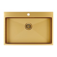 Мойка нерж. сталь KRONER 75, PM217551-BG, брашированное золото, 750х510мм, Paulmark