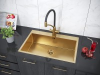 Мойка нерж. сталь KRONER 75, PM217551-BG, брашированное золото, 750х510мм, Paulmark