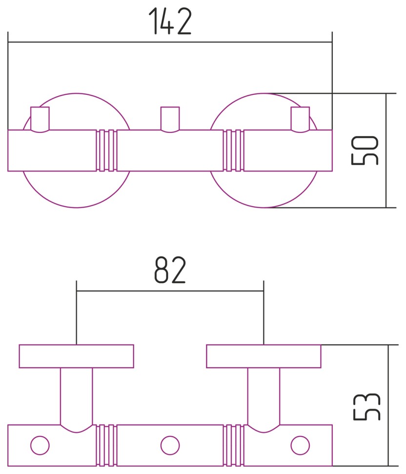 Вешалка настенная Каньон - 3 крючка / L 142