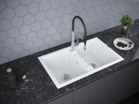 Мойка TANDEM 80/2, IT-GRANIT, PM238150-WH, белый, 810х500 мм, Paulmark