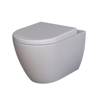 Унитаз Queen 113T20301R (570*360*400) СЕРЫЙ МАТОВЫЙ подвесной БЕЗОБОДКОВЫЙ, 1 место