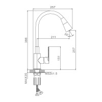 Смеситель Splenka для кухни с гибким изливом S05.43.06 Черный