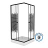Душевой уголок Niagara Eco NG-008-14Q BLACK (80х80х195) низкий поддон(13см),черный,стекло мозаика,2 места