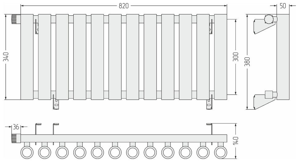 Кумир-0 EU50 левый 300х820 12 секций
