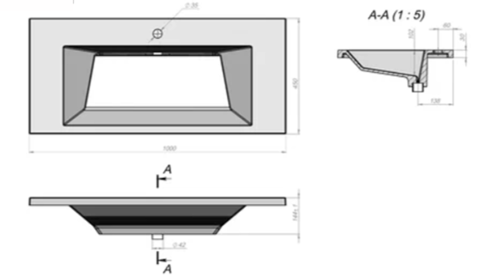 Раковина для тумбы OTTIMO LO1000
