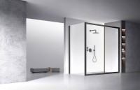 Душевой угол Veconi Rovigo RV-060B, 1600х1200х1950, черный, стекло прозрачное