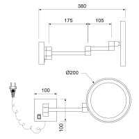 Зеркало с подсветкой Timo Luiro 18474/03 черный