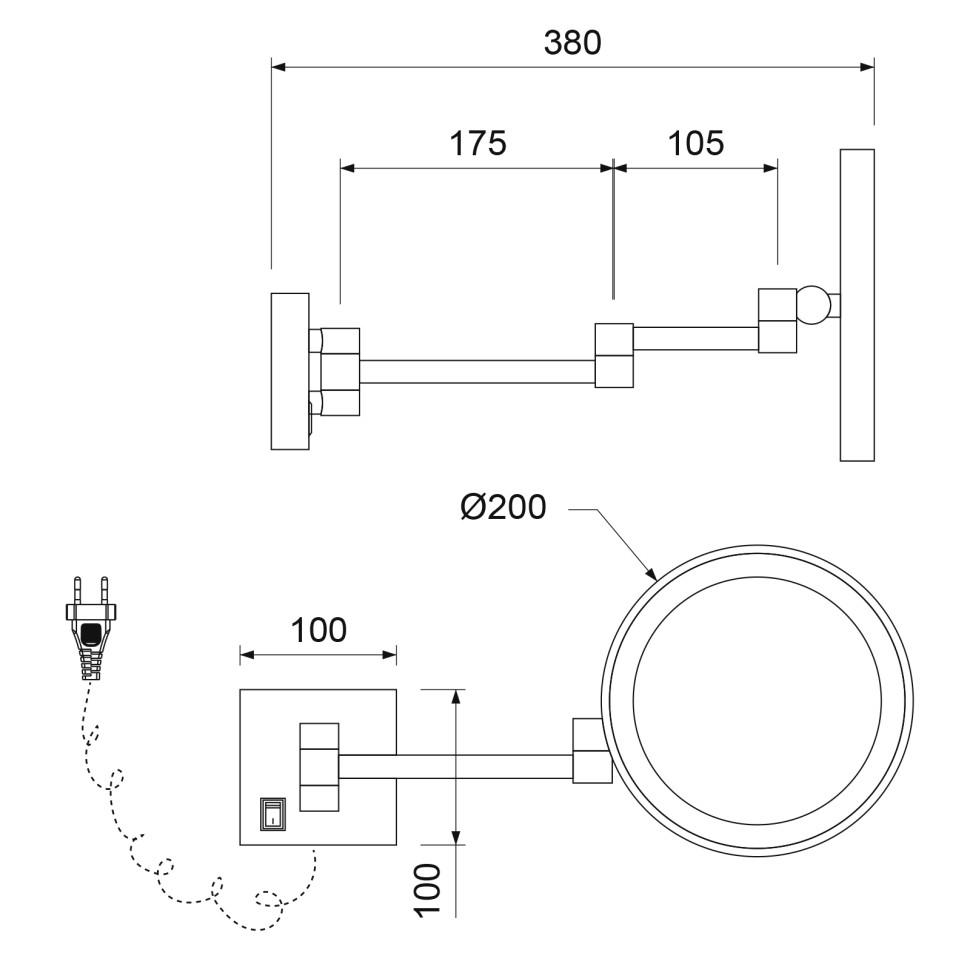 Зеркало с подсветкой Timo Luiro 18474/03 черный