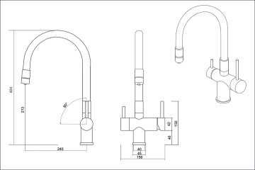 Смеситель EMAR ЕС - 3015 ЕС - 3015 PVD Dark