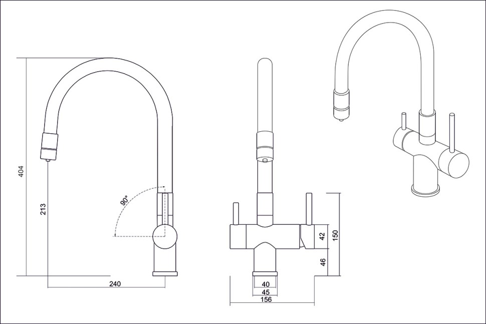 Смеситель EMAR ЕС - 3015 ЕС - 3015 PVD Dark