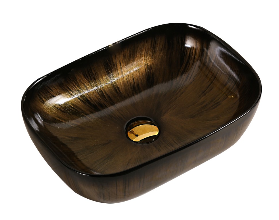 Раковина накладная MILLEAU Boutique MU0078B-GBG (черный/золото)