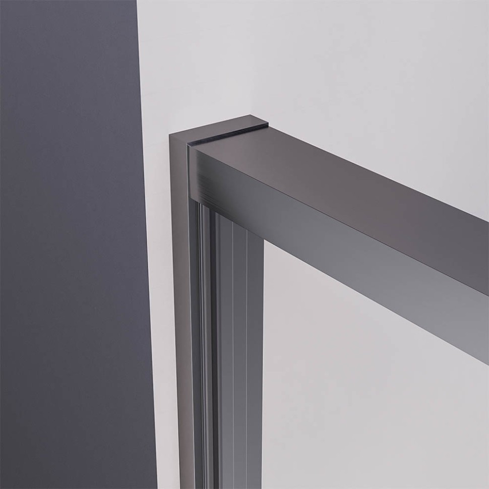 Душевой угол раздвижной Veconi Premium Ptato 300 SP GR-R, 1500х1000x2000, брашированный графит, стекло прозрачное