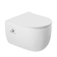 Унитаз-биде ABBER Bequem AC1104TNS подвесной белый, безободковый, смыв торнадо