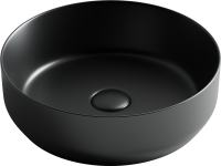 Умывальник чаша накладная круглая (цвет Черный Матовый) Element 390x390x120мм