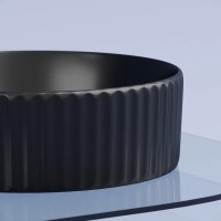 Умывальник чаша накладная круглая (цвет Черный Матовый) Element 360x360x115мм
