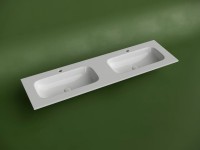 Раковина накладная мебельная CERAMICANOVA Grace прямоугольная 1610x457x137 с двумя чашами и отверстиями под смеситель цвет белый CN7023