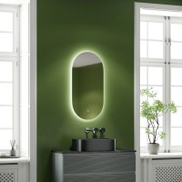 Зеркало для ванной комнаты SANCOS Oval, фоновая подсветка 450х900 с сенсорным управлением на прикосновение, арт. OV45C
