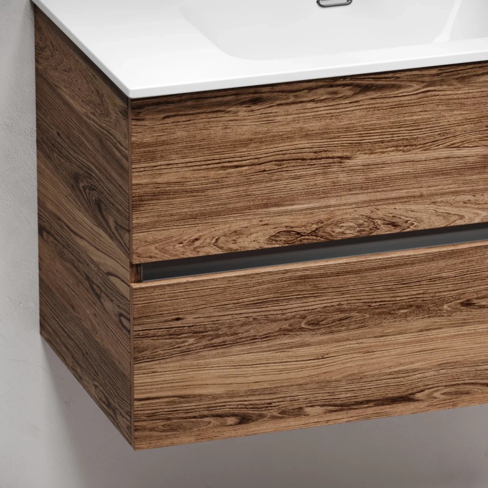 Тумба подвесная SANCOS Urban 890х450х550, c двумя ящиками оснащенными доводчиками, дуб чарльстон , арт. UR90ECH