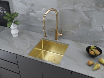 Смеситель для кухни SENSO, светлое золото, Se215180-LG, Paulmark