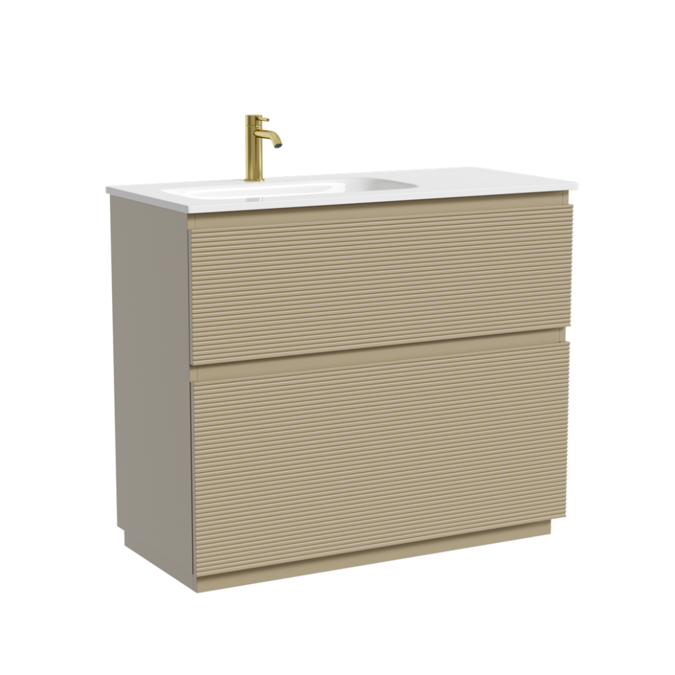 Тумба напольная SANCOS Folk Floor левая 995х445х850, c двумя ящиками оснащенными доводчиками, Капучино, арт.FL100FLCP