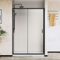 Душевая дверь City VDS-5CT130CLB, 1300, черный, стекло прозрачное