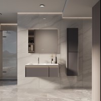 База под раковину Vincea  Elise 1000 подвесная, левая, 2 выкатных ящика soft close, серый матовый