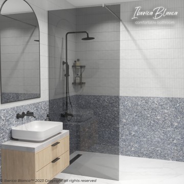 Душевая перегородка IBERICA BLANCA Mod.602 Walk In тонированное стекло/хром 100х200см (IB602.TC.200.100)