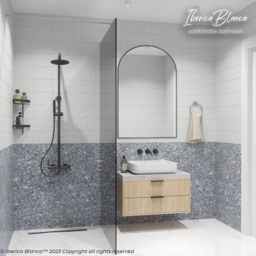 Душевая перегородка IBERICA BLANCA Mod.602 Walk In тонированное стекло/хром 100х200см (IB602.TC.200.100)