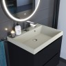 Раковина для ванной 60 см, Uperwood Classic Quartz, кварцевая, бежевая матовая, лён