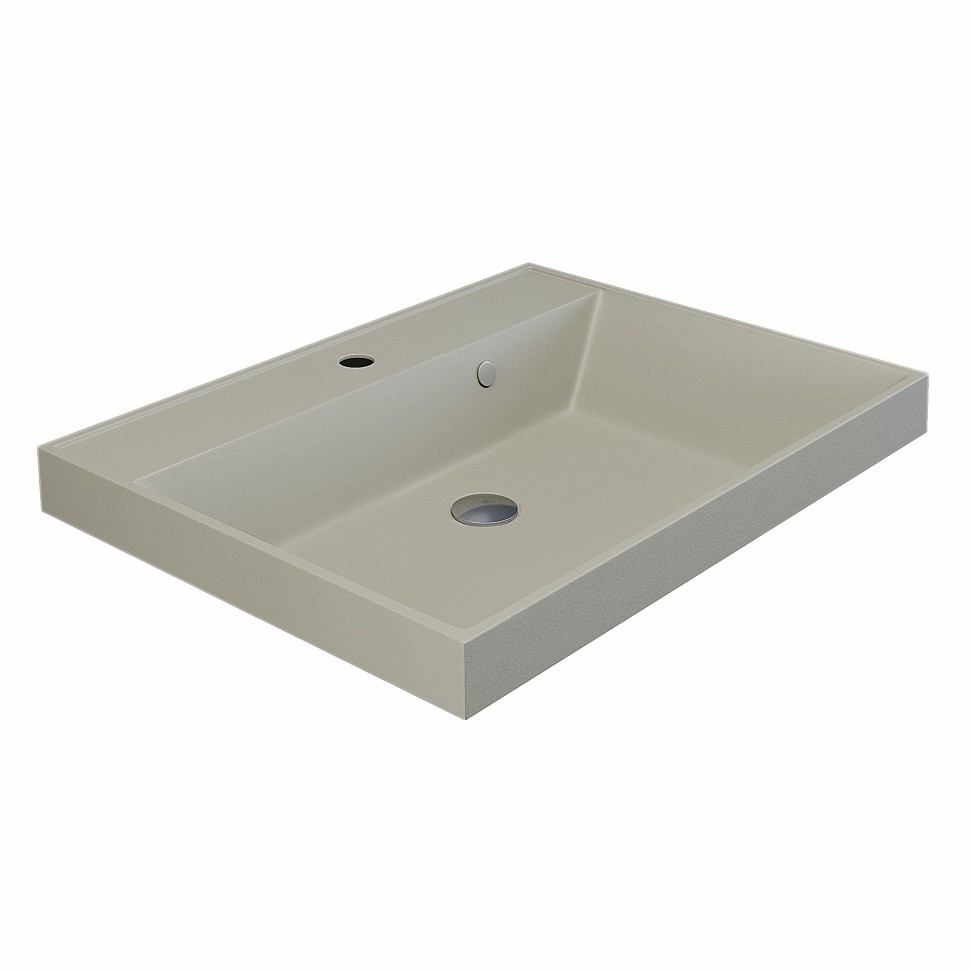 Раковина для ванной 60 см, Uperwood Classic Quartz, кварцевая, бежевая матовая, лён