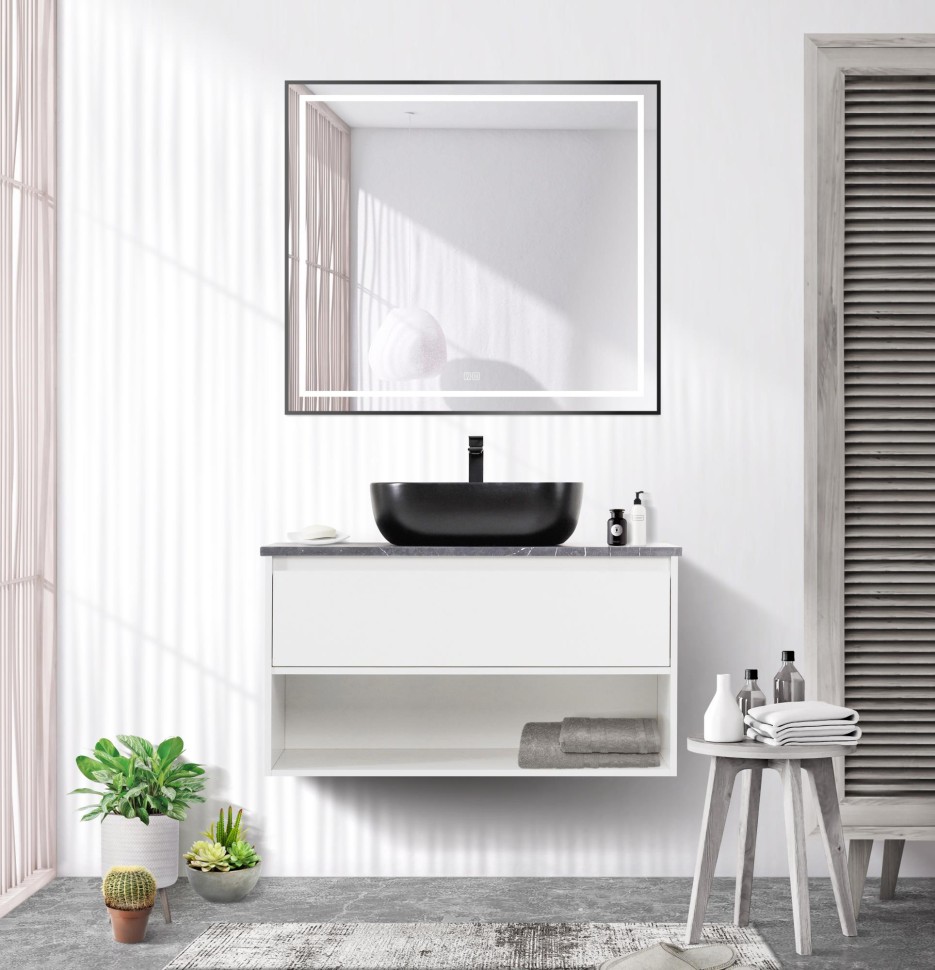 Зеркало BelBagno SPC-KRAFT-900-800-LED-TCH-WARM-NERO