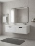 Тумба под двойную раковину Uperwood Modul 120 см, подвесная,атовая, белая/графит