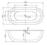 Акриловая ванна BELBAGNO BB13-1800
