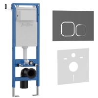 Комплект 2в1 IBERICA BLANCA инсталляция SILENCIO MINI, кнопка смыва ESTI-Q серый матовый (IB.001M.837)