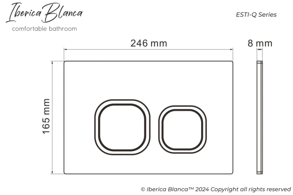 Комплект 2в1 IBERICA BLANCA инсталляция SILENCIO MINI, кнопка смыва ESTI-Q серый матовый (IB.001M.837)