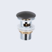 Донный клапан с керамической крышкой Vincea DBS-216MA, антрацит мат. крышка, с переливом