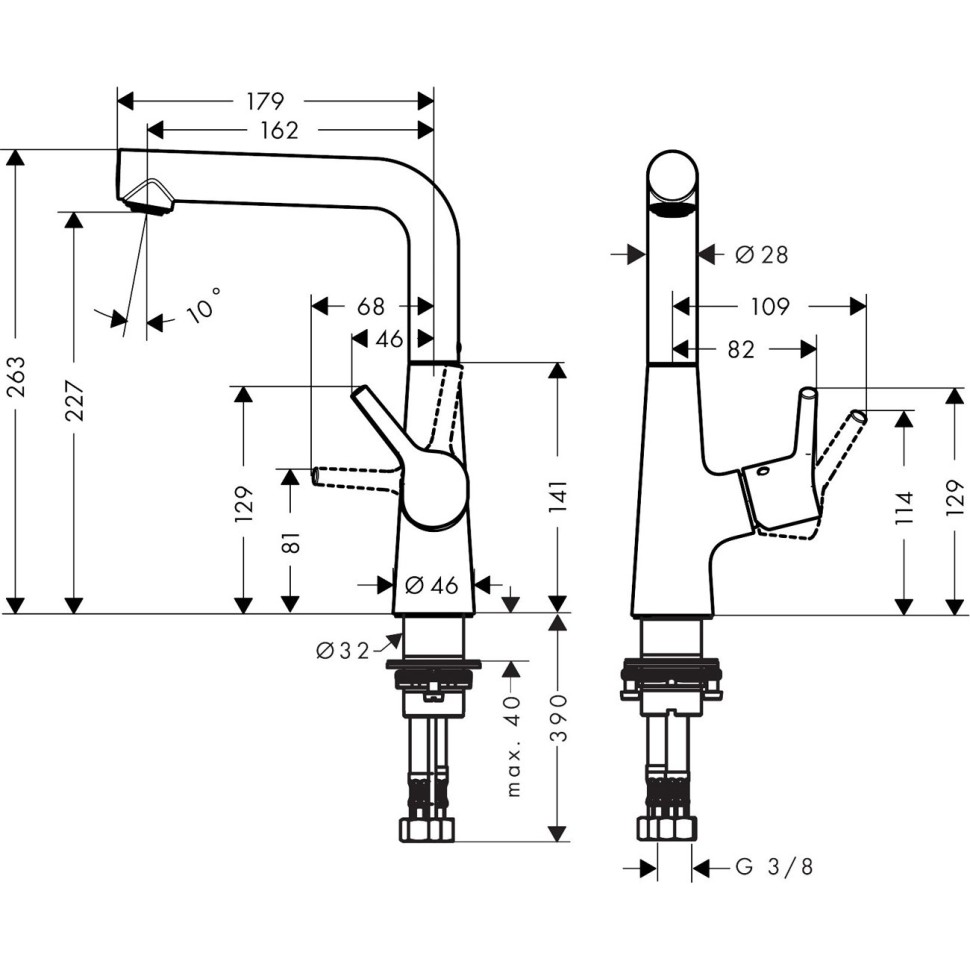 Смеситель для раковин Hansgrohe Talis S хром (72105000)