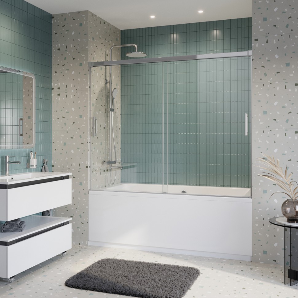 Душевая шторка на ванну CEZARES TANDEM-SOFT-VF-2-200/145-C-Cr-IV