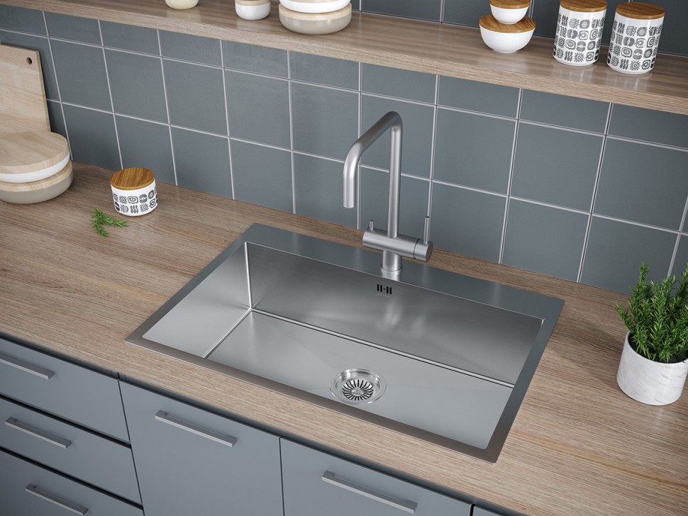 Мойка нерж. сталь KRONER 75, PM217551-BS, брашированная нерж. сталь, 750х510мм, Paulmark