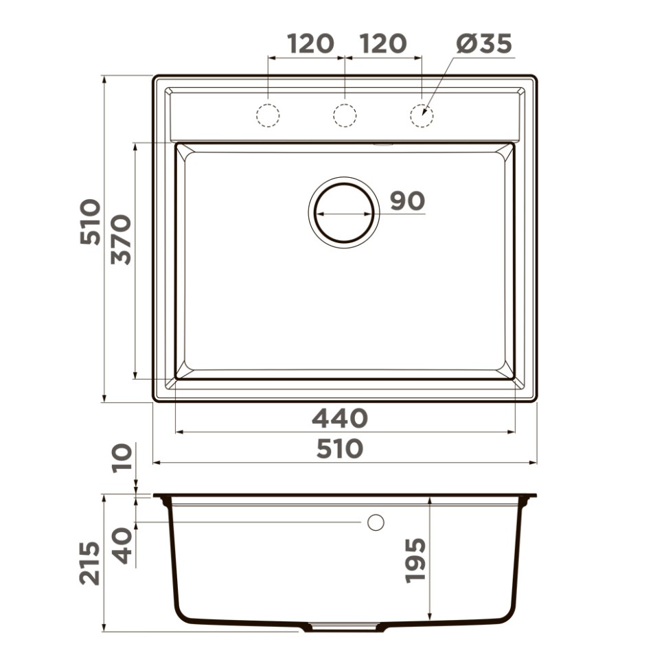 Кухонная мойка Omoikiri Daisen 51-ES Artgranit/espresso