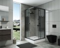 Душевой уголок Niagara Eco NG-009-14Q BLACK (90х90х195) низкий поддон(13см),черный,стекло мозаика,2 места