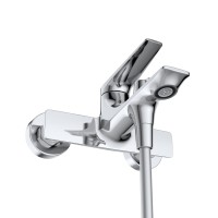 Смеситель для ванны и душа в комплекте с ручным душем, шлангом и держателем CEZARES LINER-VD-01