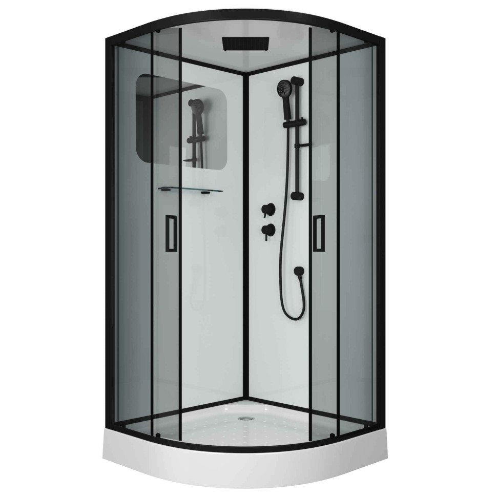 Душевая кабина Niagara Premium NG-6902-01 BLACK (100х100х210) низкий поддон(16 см),черный,стекло тонированное,4 места