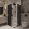 Душевое ограждение Niagara Nova NG-2822-34BLACK (80х80х195) квадрат,черный матовый,двери раздвижные,стекло тонированное,1 место