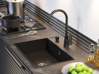 Дозатор для жидкого мыла SAUBER, D001-401(AN), антрацит, Paulmark