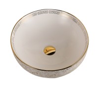 Раковина накладная MILLEAU Boutique MU0098-EWS (белый глянец/серебро)