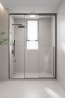 Душевая дверь раздвижная Premium Prato 300 GR-L, 1200х2000, графит брашированный, стекло прозрачное